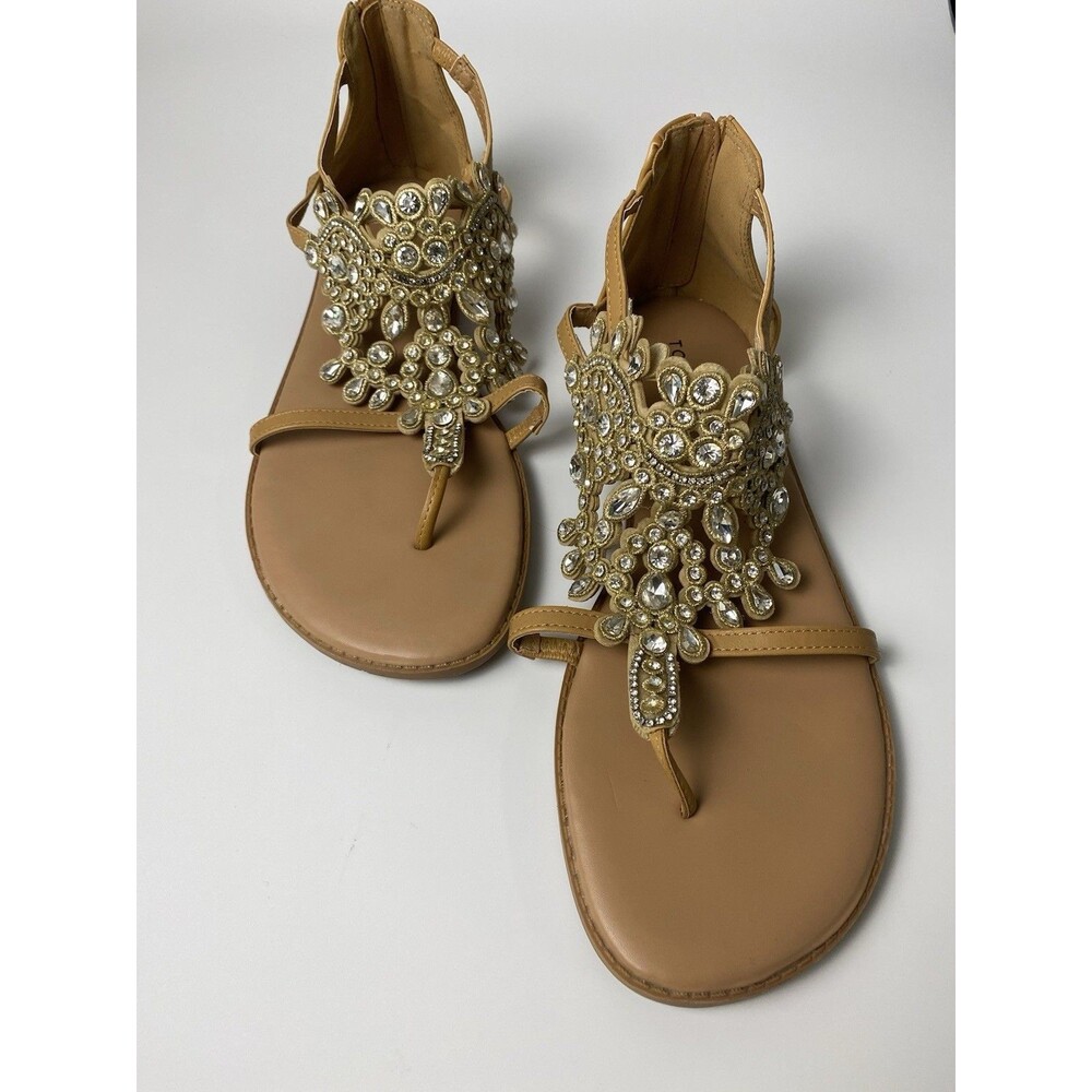 Torrid Women’s Boho Rhinestone Gladiator Sandals 12 Zip Up Heel Flat Shoes